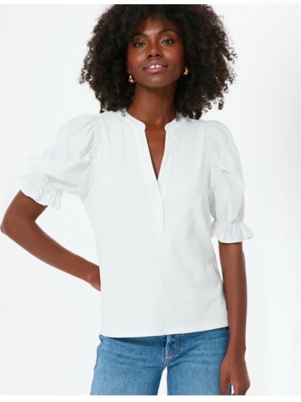 TUCKERNUCK  Pomander Place White Livia Puff Sleeve Top NWT XXL
